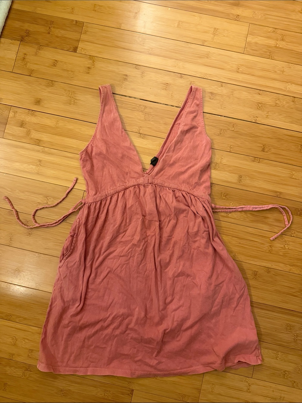 wild fable Pink Sleeveless V-Neck Coverup with Side Ties